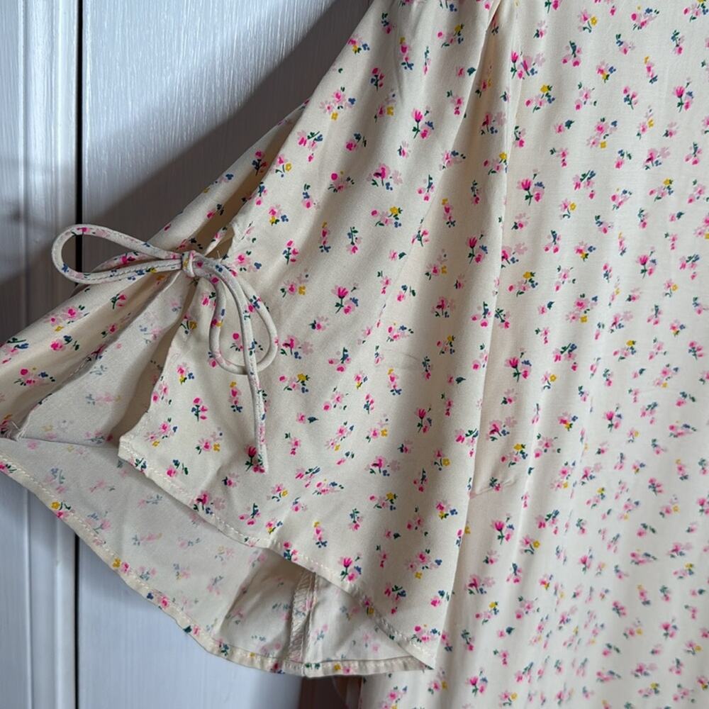Madewell Tie-Sleeve Retro Floral Dress in Dutch Dandelions W1361 Sz 14 - Picture 6 of 13